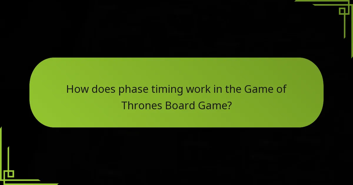 How does phase timing work in the Game of Thrones Board Game?
