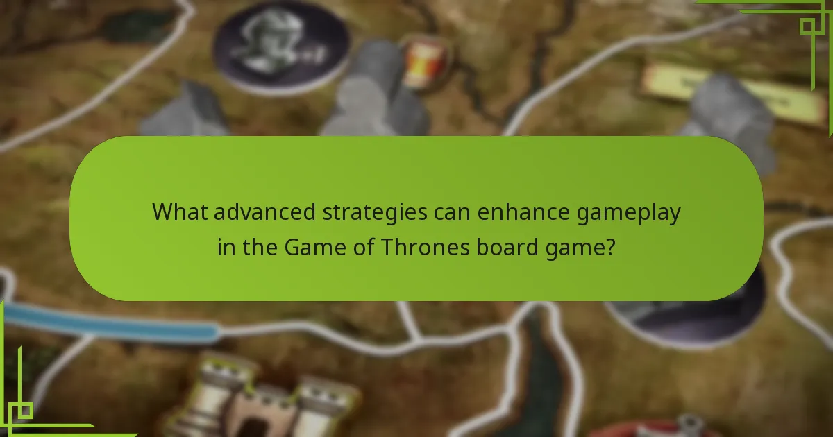 What advanced strategies can enhance gameplay in the Game of Thrones board game?